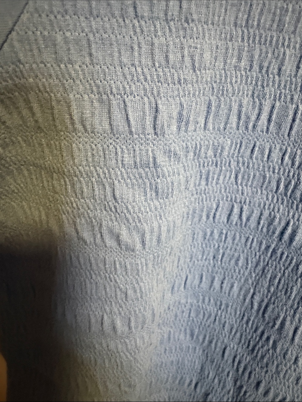 Talbots Periwinkle Blue Textured Puff-Sleeve Top - Picture 3 of 6